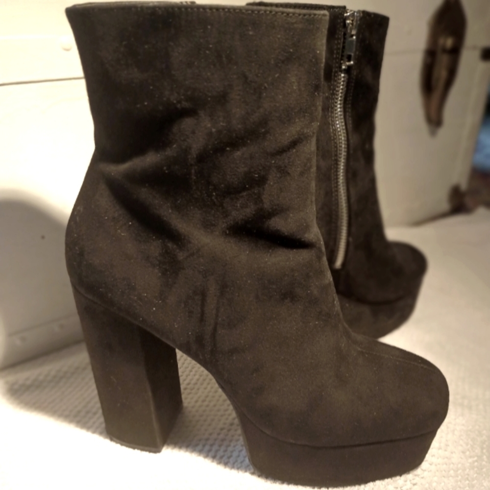 Retro Platform Vegan Suede Boots